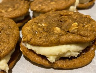 Gingerbread Oatmeal Cream Pie Cookies